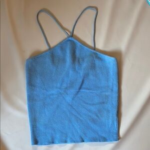 Elegant Blue Knit Camisole